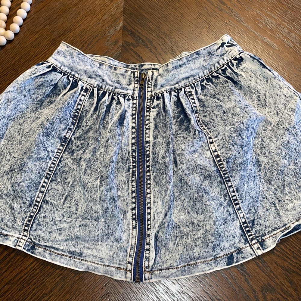 Unbranded Retro Acid Wash Denim Skirt Size Small